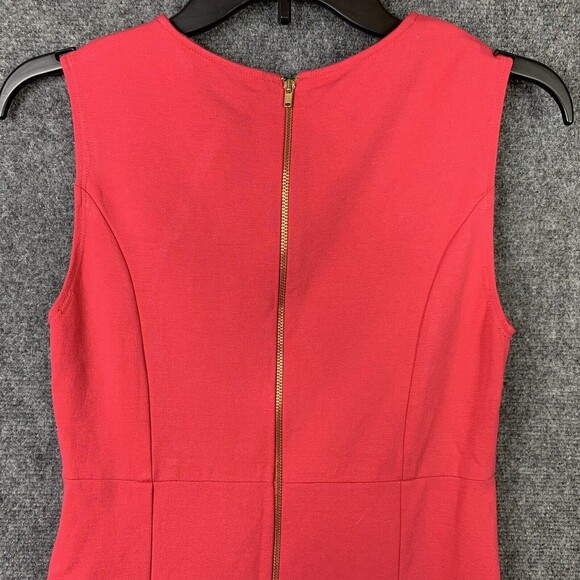 Unbranded Sheath Dress Women XS Sleeveless Stretch Coral Exposed Back Zipper - Picture 4 of 6